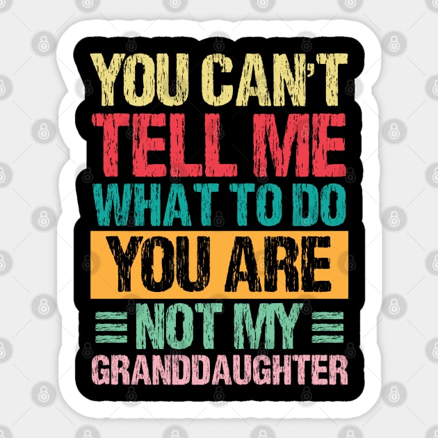 You Can't Tell Me What To Do You Are Not My Granddaughter Sticker by chidadesign